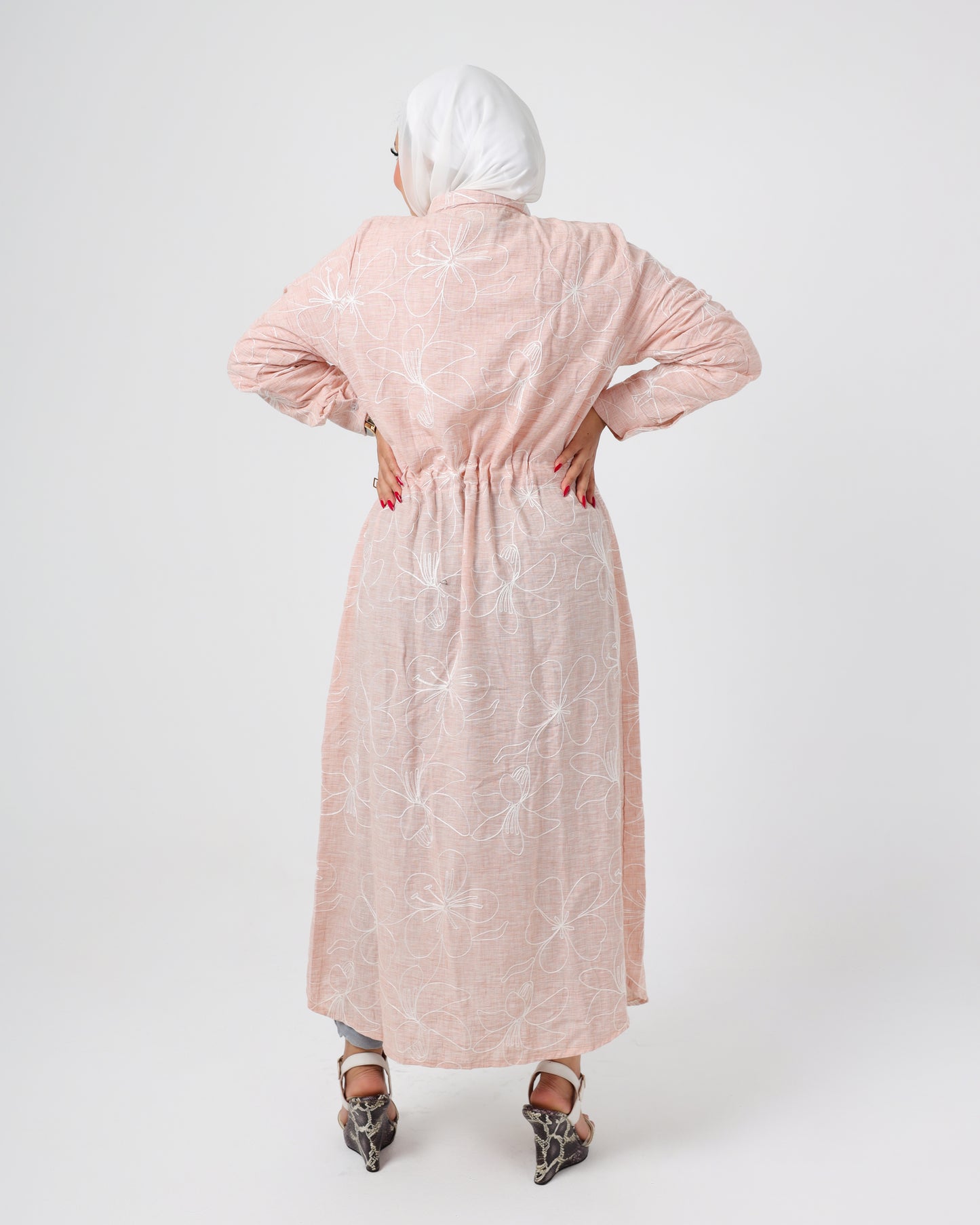 French Embroidered Linen Dress