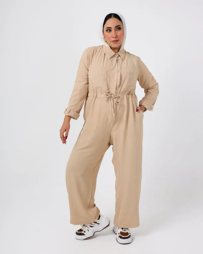 jumpSuit Beige Linen