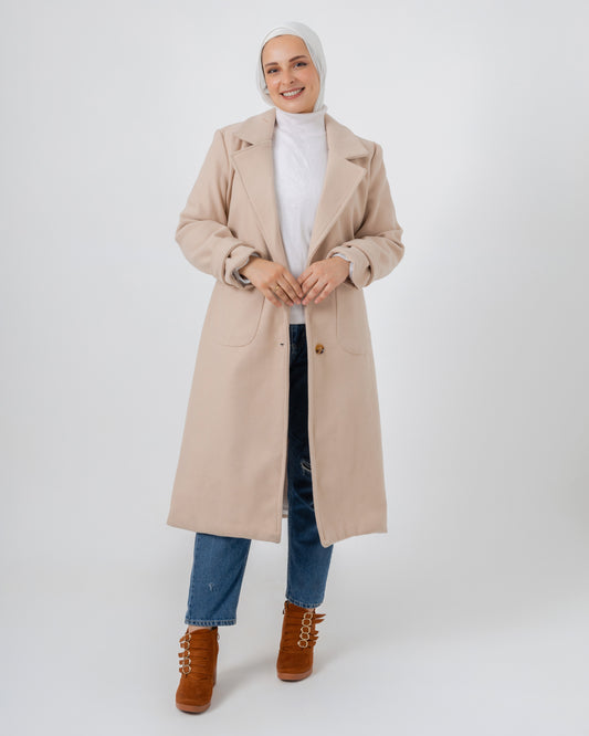 Wool jacket with a collar