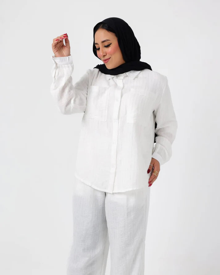 French crystal White linen suit