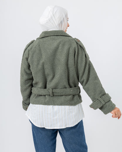 Cropped fur jacket with lining