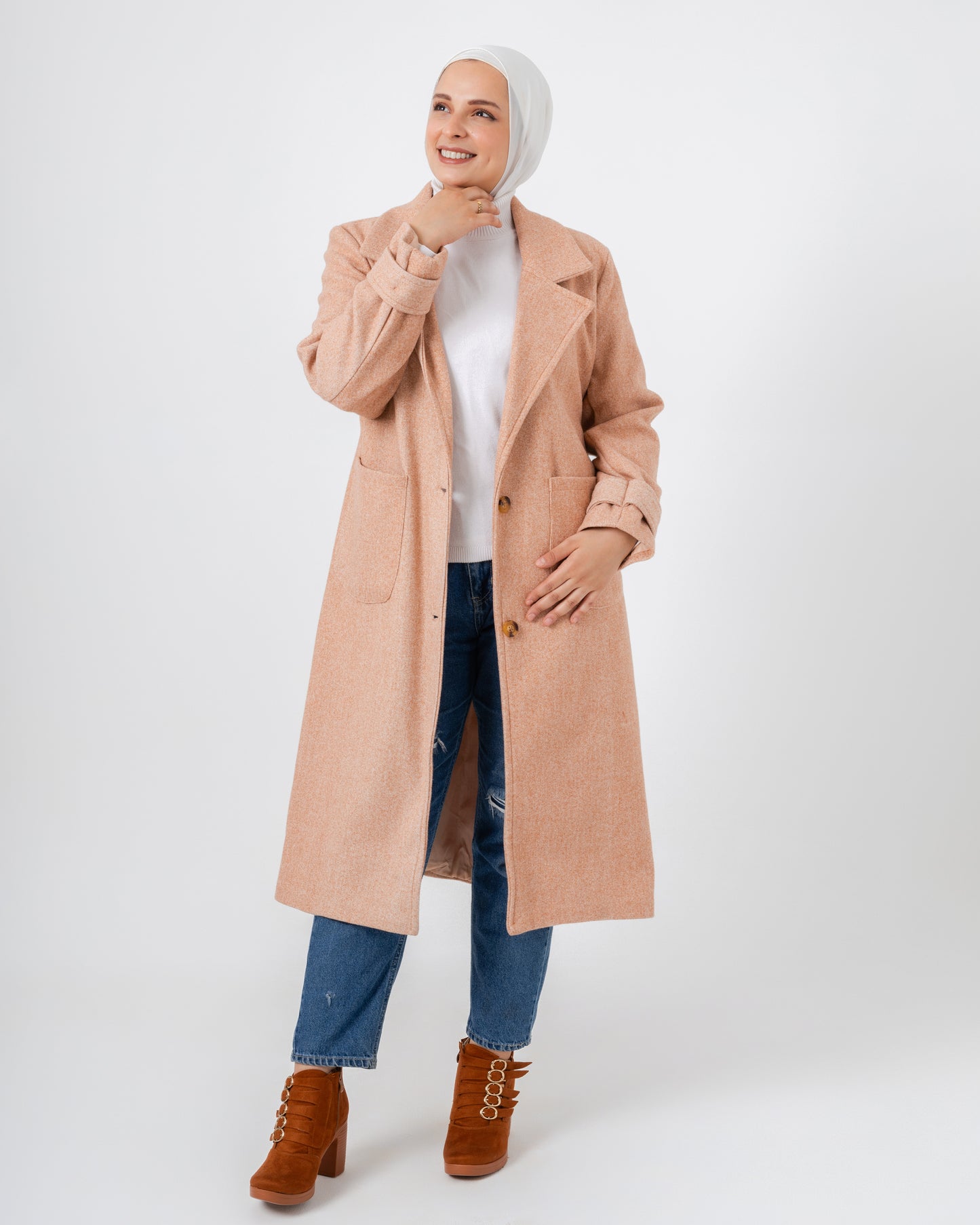 Wool jacket with a collar