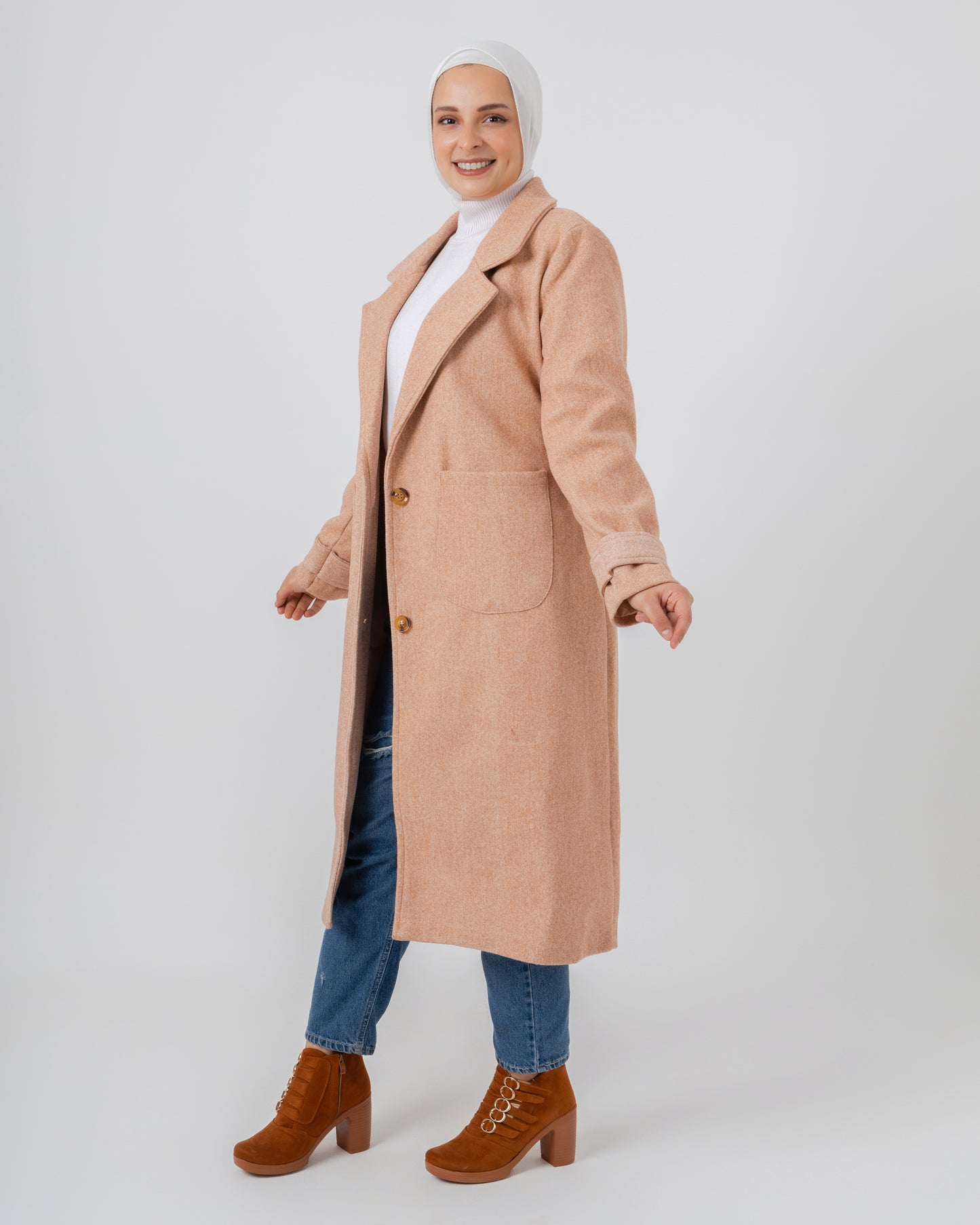 Wool jacket with a collar