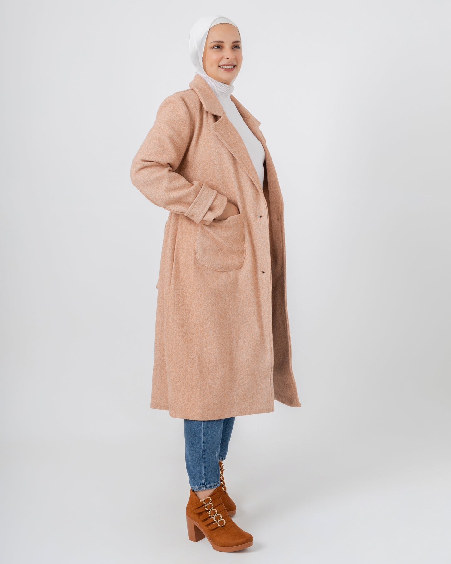 Wool jacket with a collar