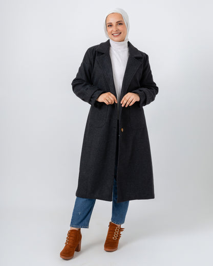 Wool jacket with a collar