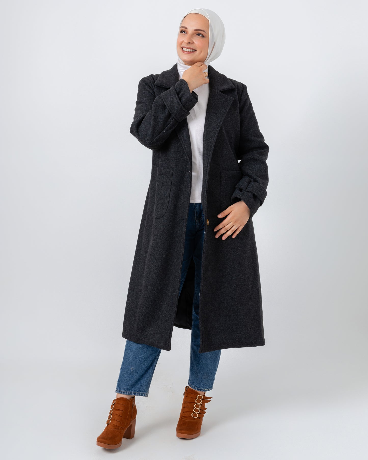 Wool jacket with a collar