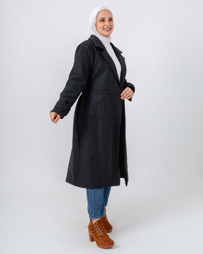 Wool jacket with a collar
