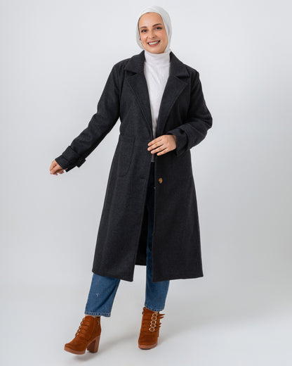 Wool jacket with a collar
